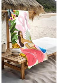 Resim Dijital Baskı Plaj Deniz Havlusu Tropical Desenli Peştamal Hvl0168 Renkli 