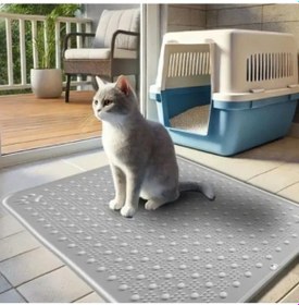 Resim Mikopet Kaymaz Evcil Hayvan Tuvalet Önü Paspası 