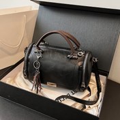 Resim Vintage Crossbody Boston Çantası, Şık Günlük El Çantası, Kadınlar İçin Klasik El Çantası ve Cüzdan 