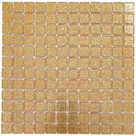 Resim MozaiKristaL İç Dekorasyonda Tüm Yüzeyler Için 23x23mm Soft Altın Kristal Mozaik. (1 M2 Fiyatıdır ) 