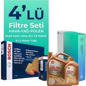 Resim Bosch Volvo S60 1.5 Benzin Filtre Bakım Seti Shell Motor Yağlı (2015-2018) 4 Lü 
