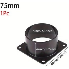 Resim Willowhaven 75mm 4 Boyut Siyah Hava Kanalları Bağlantı Kelepçesi Kare Abs Giriş Çıkış 