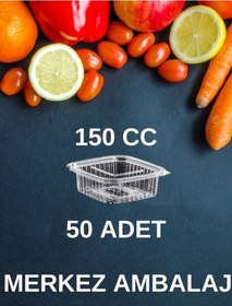 Resim Plastik Sızdırmaz Kap 150 Gr Cc Kullan At Tek Kullanımlık Plastik Kapaklı Kase 50 Adet 