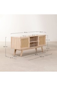 Resim ŞafakMobilya Ahşap Hazeran Stil Modern Çift Kapaklı Çok Amaçlı Dolap, Tv Ünitesi 