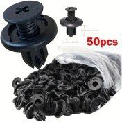 Resim Dream011 Siyah 50 Adet Universal Plastik Kapı Aksesuar Rivet Perçin 8mm Tutturucu 