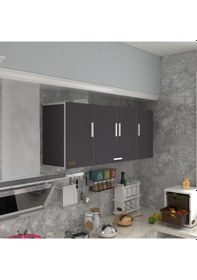 Resim Kenzlife hazır mutfak acus32 gri 060*150*32 mutfak banyo dolabı kapaklı raflı 