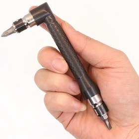 Resim Mini Çift Başlı Soket Anahtarı 7 Karakterli L-Şekilli Anahtar 6.35mm Tornavida Ucu Adaptörü L-Şekilli Tornavida Çift Başlı Dar Küçük Alan Özel 