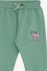 Resim Breeze Kız Bebek Eşofman Altı Bebek Fil Baskılı 6 Ay-2 Yaş, Mint Yeşili 