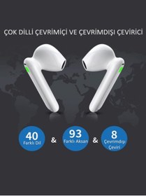 Resim Genel Markalar Wt2 Edge Akıllı Translator Tercüme Cihazı Bluetooh Kulaklık Uyumlu 