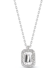 Resim Baget Taşlı Kadın Gümüş Hayalet Kolye-Gümüş-50 