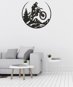 Resim Enduro Dağ Motosiklet Figürlü Metal Duvar Tablosu 