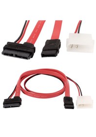 Resim Alfais 4660 Sata 7 + 6 Pin Soket Slim Data Power Disk Hdd Kablosu 