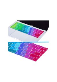 Resim Apple Uyumlu MacBook Pro Klavye Koruyucu 12-13Inc A1708 A1534 Amerikai̇Ngilizce Pembe Yeşil 
