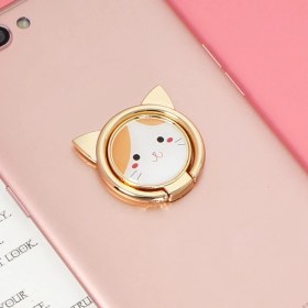 Resim GongtuShop Turuncu Tarzı Metal Parmak Yüzük Tutucu Sevimli Karikatür Kedi Cep Soket iPhone Xs Xr Huawei Telefon Için Standı 360 Derece Döndürme Ayak Desteği (Yurt Dışından) 