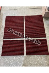 Resim KLASGARAGE Kırmızı Çelik Halı Paspas Takımı Kaydırmaz 
