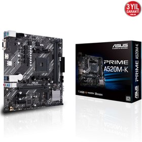 Resim ASUS AMD PRIME A520M-K DDR4 4600(OC) VGA+HDMI GLAN M.2 AM4 USB 3.2 Gen1 (3.Nesil) 