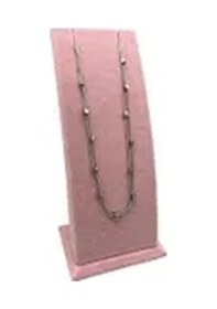 Resim Yerli Üretim Süet Kumaş Pembe Renk Ayaklı 17/8,5 Cm Kolye Sergileme Dekoru Çok Renkli 
