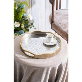 Resim Acar 2'Li Bronz Cam Tepsi - 39.5/34 Cm 