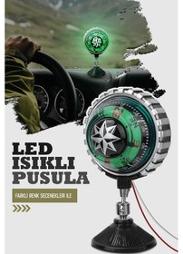 Resim Carub Işıklı Pusula Vantuzlu Büyük Boy Ayarlı Nostalji 1 Adet 00 Şüscaroto Aksesuar 