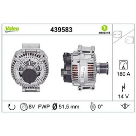 Resim VALEO 439583 Alternator (Mercedes Benz: W164-W169-W251 / Om640-Om642-Om629 180A ) (WF997874) 