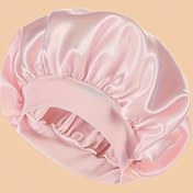 Resim 4 renk seçeneği, elastik bantlı saten uyku başlığı - günlük kullanım ve uyku için rahat polyester geniş kenarlı banyo şapkası 