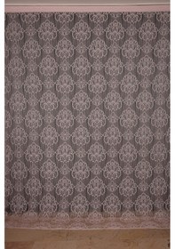 Resim Örümcek Model Pudra Renk İp Perde Hazır Düğmeleri Dikilmiş İp Perde 300 280 Cm Pudra 