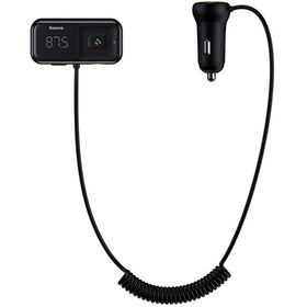 Resim Baseus T Typed S-16 Fm Transmitter Bluetooth Dual Usb Araç Şarj A Siyah (549075273) 