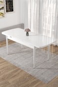 Resim Canisa Concept Canisa Kor Serisi 70x114 Açılabilir Beyaz Mutfak Masası, Yemek Masası 