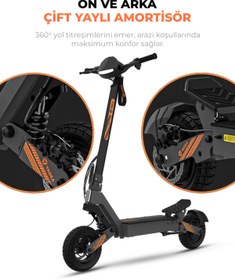 Resim PiranTech Yadea G10 Elektrikli Scooter 800W-1200W Güç – 50KM Menzil, Dokunmatik Ekran, Çift Süspansiyon 