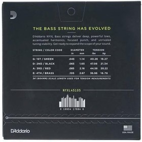 Resim Daddario NYXL45105 Bas Gitar Tel Seti | NYXL Nickel Wound, .045-.105 