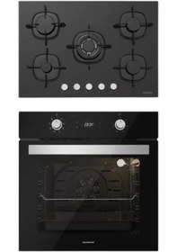 Resim Silverline BO6504B01 - CS5365B01 Siyah Cam Ankastre Set 