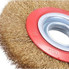 Resim Depolife Taşlama Motoru Çelik Fırçası 150mm Spiral Sarı Tel Fırça Kir Pas Yağ Sökme Parlatma Fırçası 