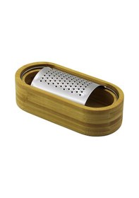 Resim Ahşap Bambu Hazneli Yatay - Oval Metal Bombeli Meyve Rendesi 7 X Çok Renkli 