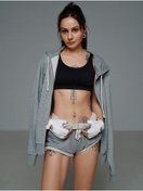 Resim Biondina Heather Grey Signature Shorts 