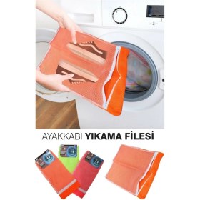 Resim PremiumPort Renkli Fermuarlı Ayakkabı Yıkama Filesi, Pratik ve Koruyucu Tasarım 