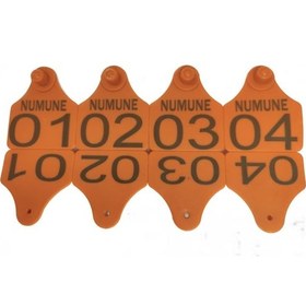 Resim 50 Adet Turuncu Küçükbaş Hayvan Kulak Küpesi 