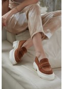 Resim Matilda Taba Süet Hakiki Deri Kadın Loafer Taba 