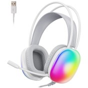 Resim Lecoo HT409 RGB Işıklı USB Mikrofonlu Kablolu Oyuncu Kulak Üstü Gaming Kulaklık Beyaz 