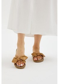 Resim Vizon Örgü Tokalı Kadın Terlik Kaymaz Taban Havuz Deniz Plaj Terliği Vizon 