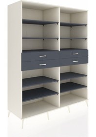 Resim Kronos Gardrop 10 Raflı 4 Çekmeceli 176x59x221 Aytaşı-antrasit Antrasit 