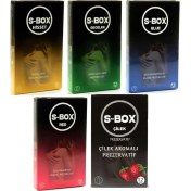 Resim S-Box SB06 S-Box Kondom Prezervatif Seti 12'li 5 Paket (60 Adet) 