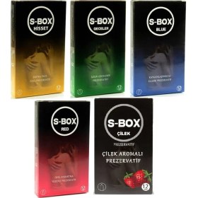 Resim S-Box SB06 S-Box Kondom Prezervatif Seti 12'li 5 Paket (60 Adet) 