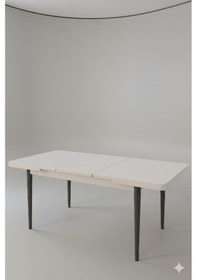 Resim Sisal Beyaz 6 Kişilik Açılır Masa Sandalye Takımı Mutfak Masası Takımı 6 Adet Gri Sandalye Gri 