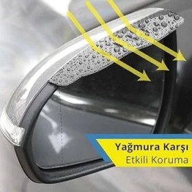 Resim Le Moins Cher Araç Ayna Yağmur Koruyucu Yağmur Engelleyici Yol Görüşü Sağlayıcı 2 Adet 