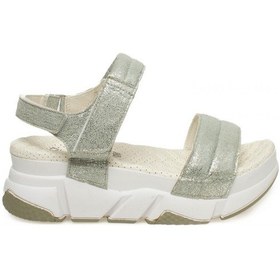 Resim Muya 33228z Bolissa Dolgu Topuklu Yeşil Kadın Sandalet Yeşil 