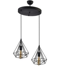 Resim Piramit Modern Tasarım Salon - Mutfak - Cafesiyah Renk Plofonyer Sarkıt 2 Li Avize Diğer 