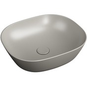 Resim VitrA Plural 7810b420-0016 Kare Alçak Çanak Lavabo, Clean, 45 Cm, Mat Bej 