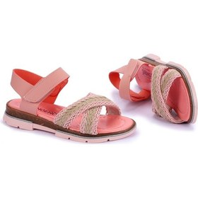 Resim Kiko Kids Şb 2843-47 Orto Pedik Kız Çocuk Sandalet Terlik Pudra Pudra 