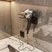 Resim Lamizon Saç Kurutma Makinesi Tutacağı Fön Makinesi Askısı Banyo Askılık 