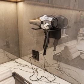 Resim Lamizon Saç Kurutma Makinesi Tutacağı Fön Makinesi Askısı Banyo Askılık 